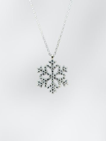 925 Ayar Gümüş Kar Tanesi Kolye