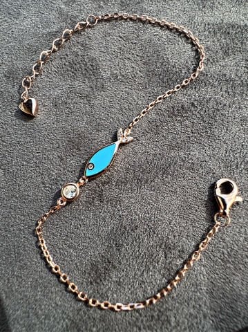 925 Ayar Mineli Balık Bileklik