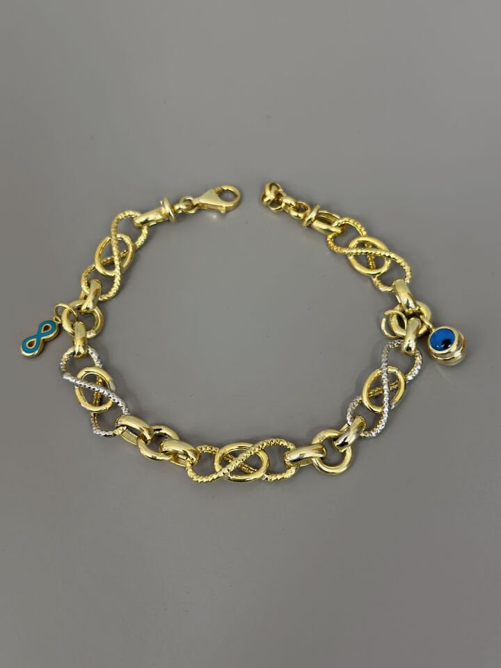 925 Ayar Gümüş Sonsuzluk Nazar Boncuğu Hollow Bileklik