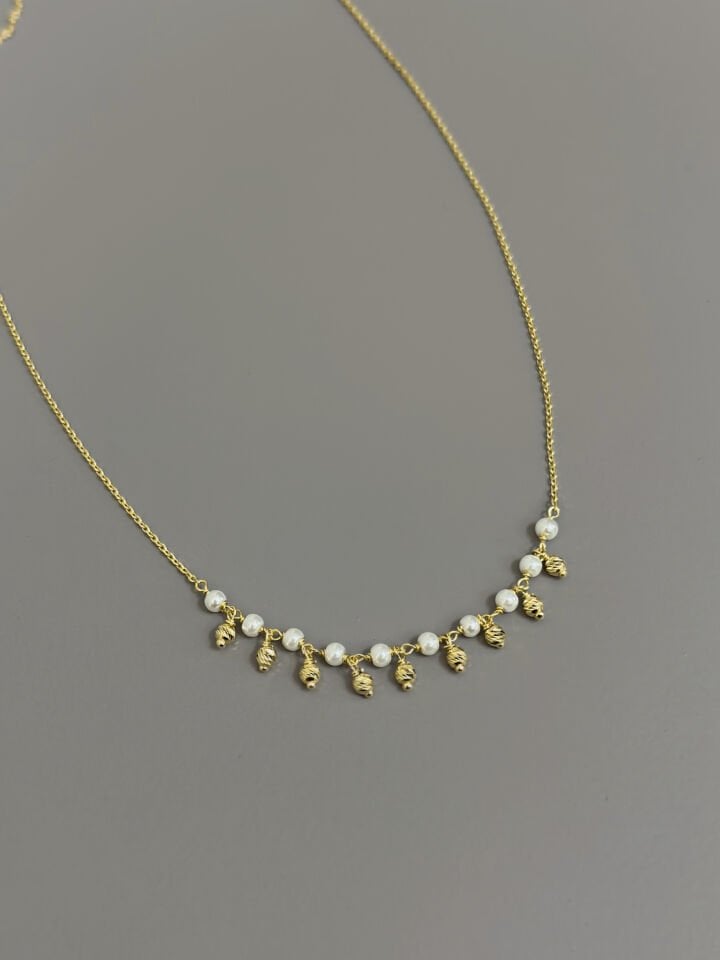 925 Ayar Gümüş İncili Dorika Kolye