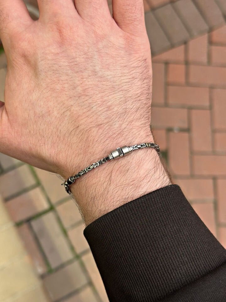 925 Ayar Gümüş İtalyan Kral Erkek Bileklik