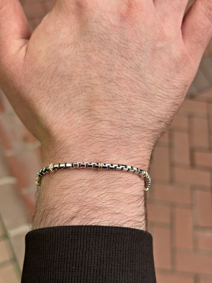 925 Ayar Gümüş İtalyan Rose Chain Bileklik