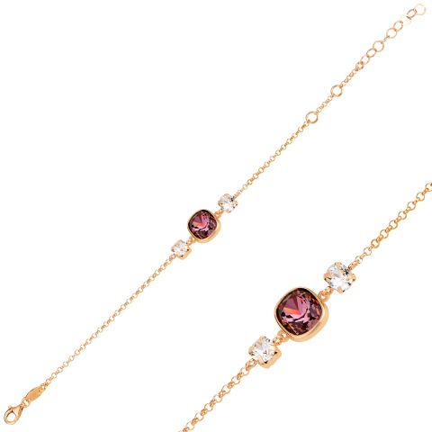 İris Swarovski Pembe Bileklik