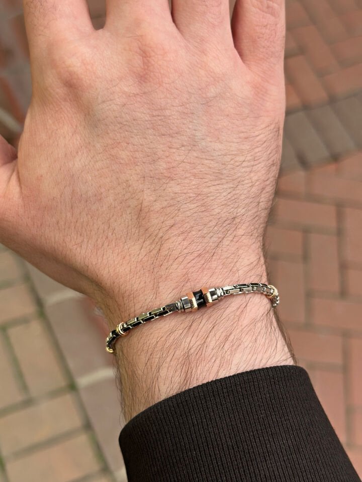 925 Ayar Gümüş İtalyan Rhodium Rose Bileklik