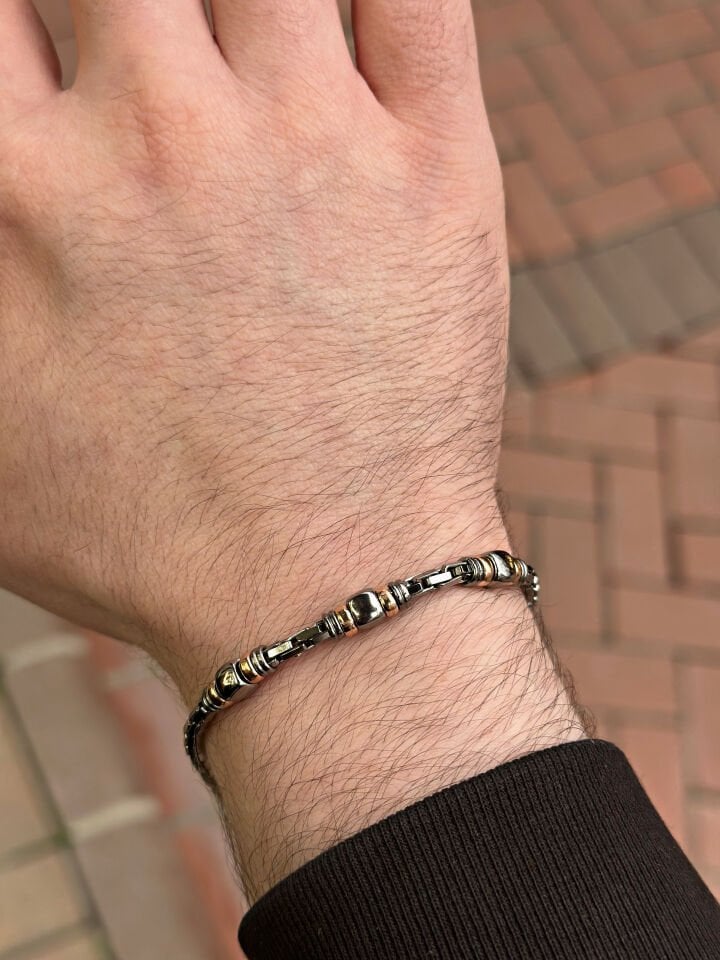 925 Ayar Gümüş İtalyan Siyah Rodaj Cube Bileklik