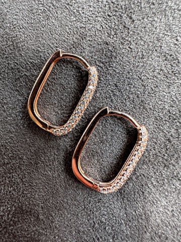 925 Ayar Gümüş Rose Gold Ataç Küpe