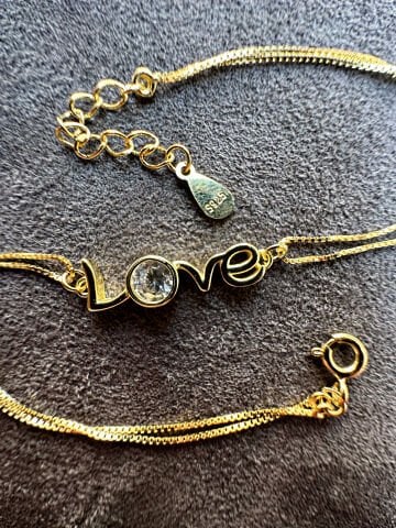 925 Ayar Gümüş İtalyan Gold Love Bileklik