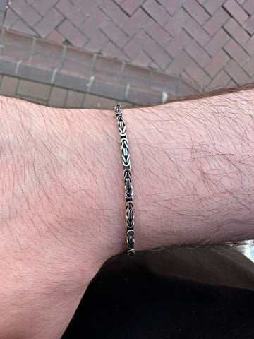 925 Ayar Gümüş Köşeli Kral Bileklik